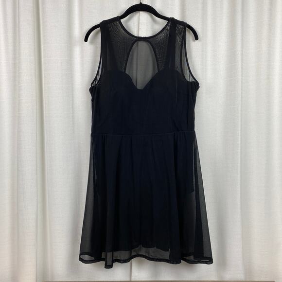Torrid Black Mesh Top One Piece Swim Dress Sz.2DD/F - Picture 5 of 16